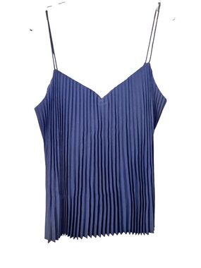 Club Monaco Women’s Pleated Navy Camisole Top Spaghetti’s Straps Sz M NWT